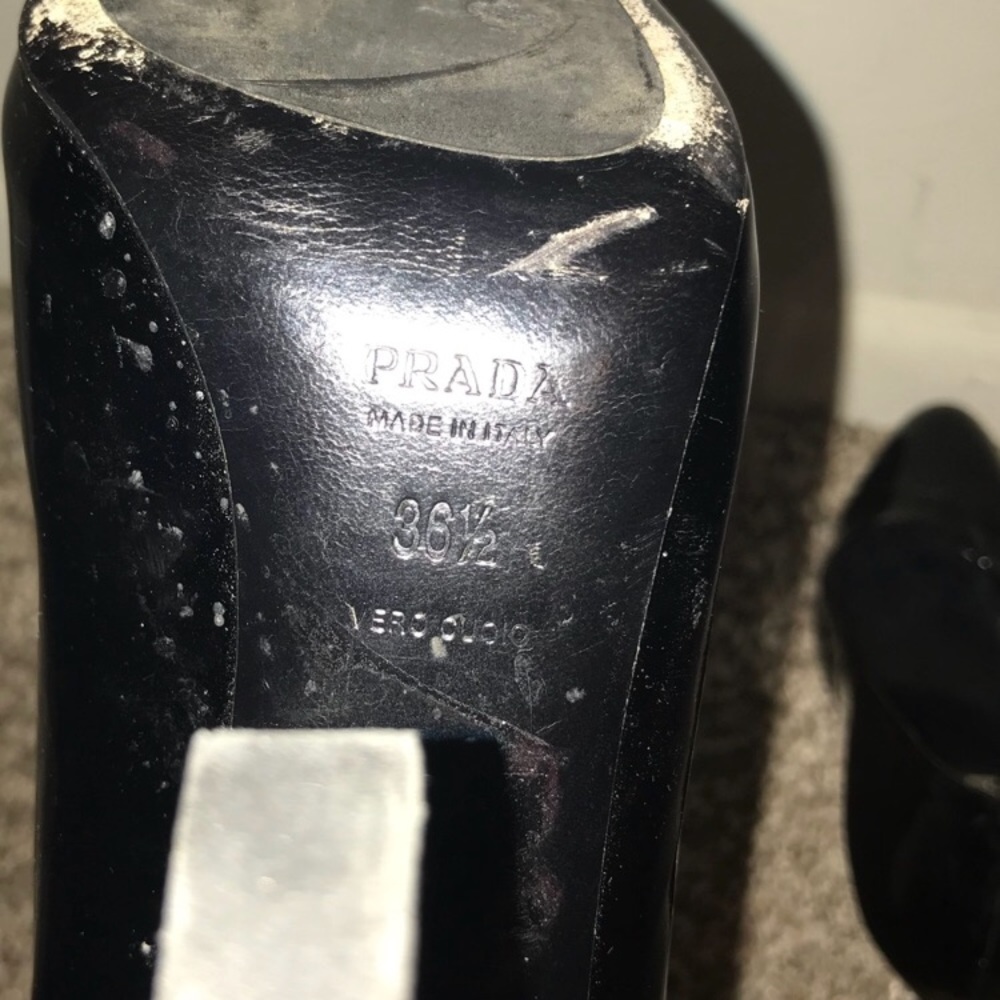 Prada Black Pattern Pumps Size 36.5 - Picture 4 of 8